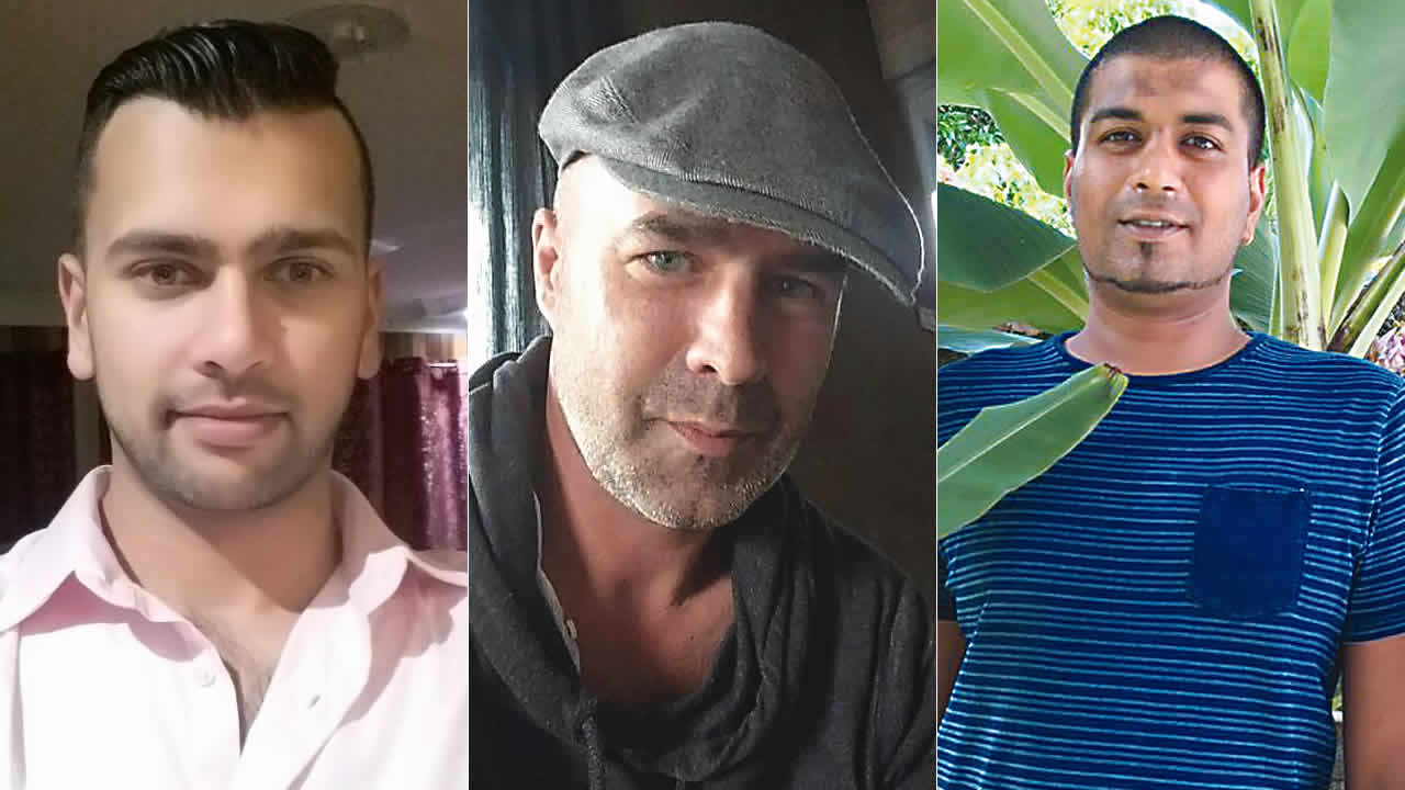 Raja Shadedeen, Jean Michel  Alexandre et Ewen Ian Beekharry