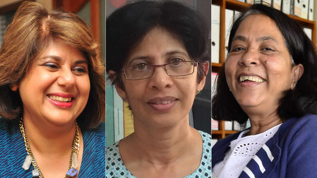 Urmila Boolell, Zubeida Ismael Salajee et Narghis Bundhun