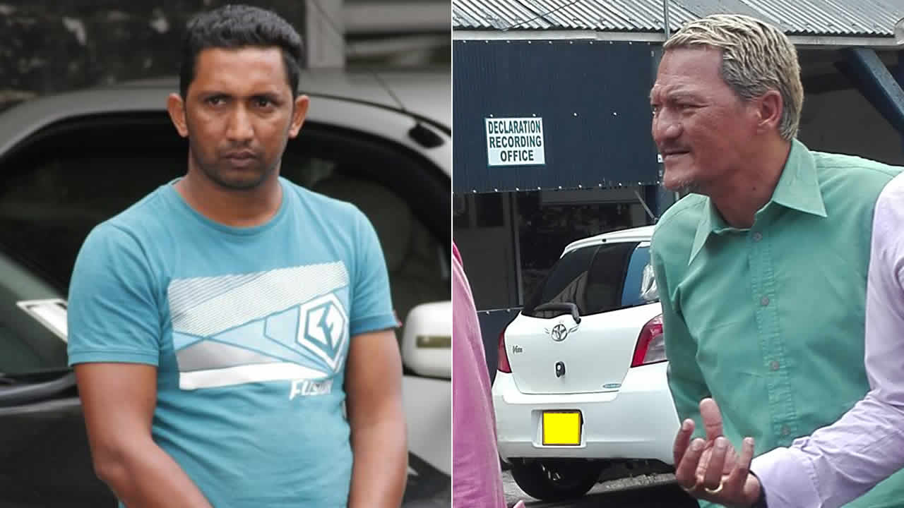 Hamjad Goodur (à g.), et le troisième suspect aux Casernes centrales. 