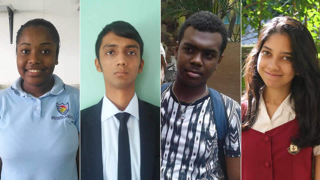 Aurélie Manoula, Vedanth Tulsi, Joseph Oliver Owen Gaëtan et Saadia Ramjean