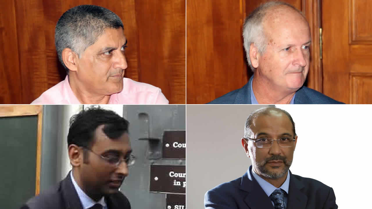 Mushtaq Oosman, André Bonieux, Yogesh Basgeet et Yacoob Ramtoola