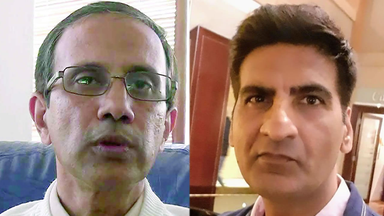 Le Dr Fazil Khodabocus et le Dr Rajiv Kumar.