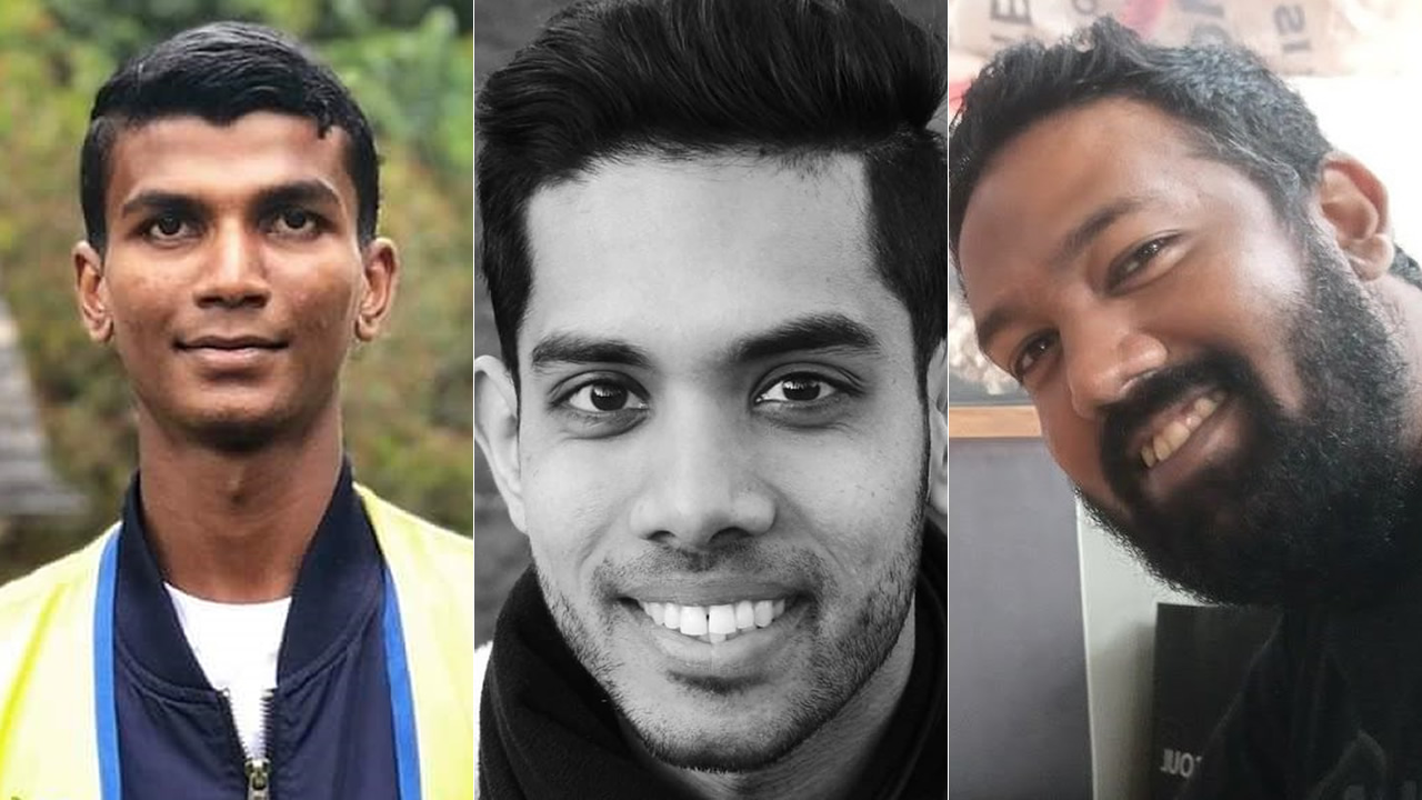 Mervyn Courtaud, Kevish Permalloo et Rakesh Ramchurn