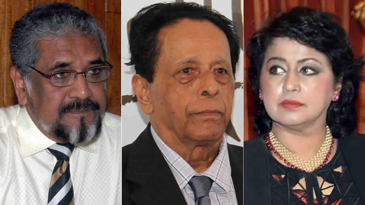 Cassam Uteem, sir Anerood Jugnauth et Ameenah Gurib-Fakim