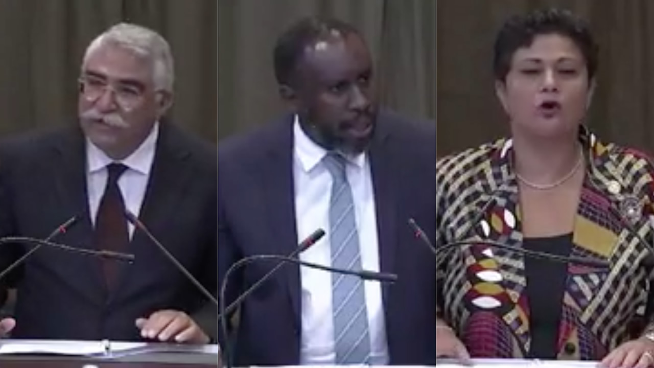 Dr Mohammed Gomaa, Le Prof. Makane Mbengue et Le Dr Namira Negm.