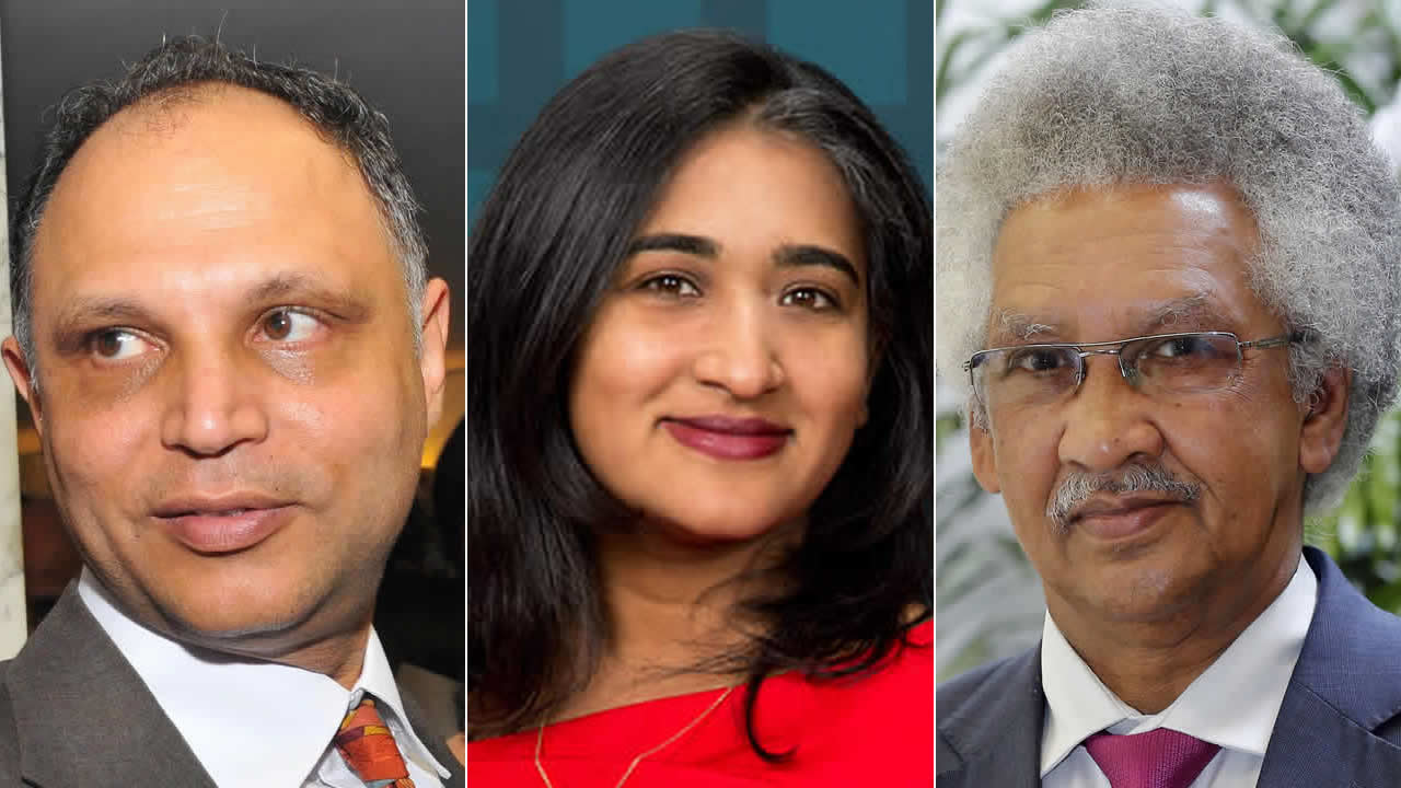Ali Mansoor, Manisha Dookhony et Amédée Darga.