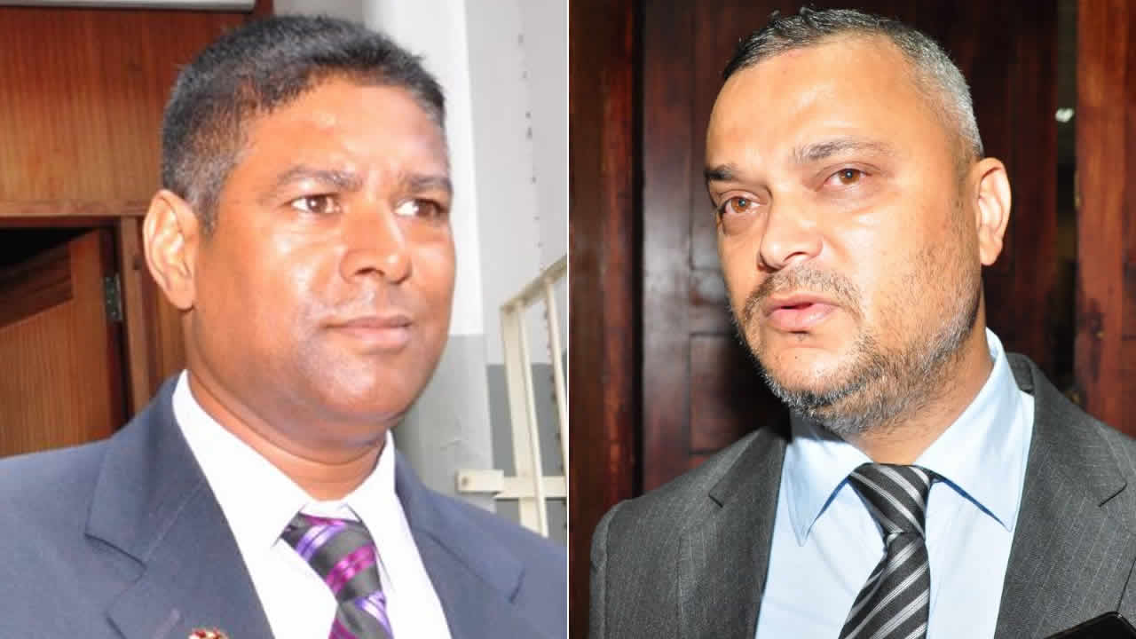 Le chef inspecteur Navin Mohesh et le Senior Prison Officer Jocelyn Pedro Duval