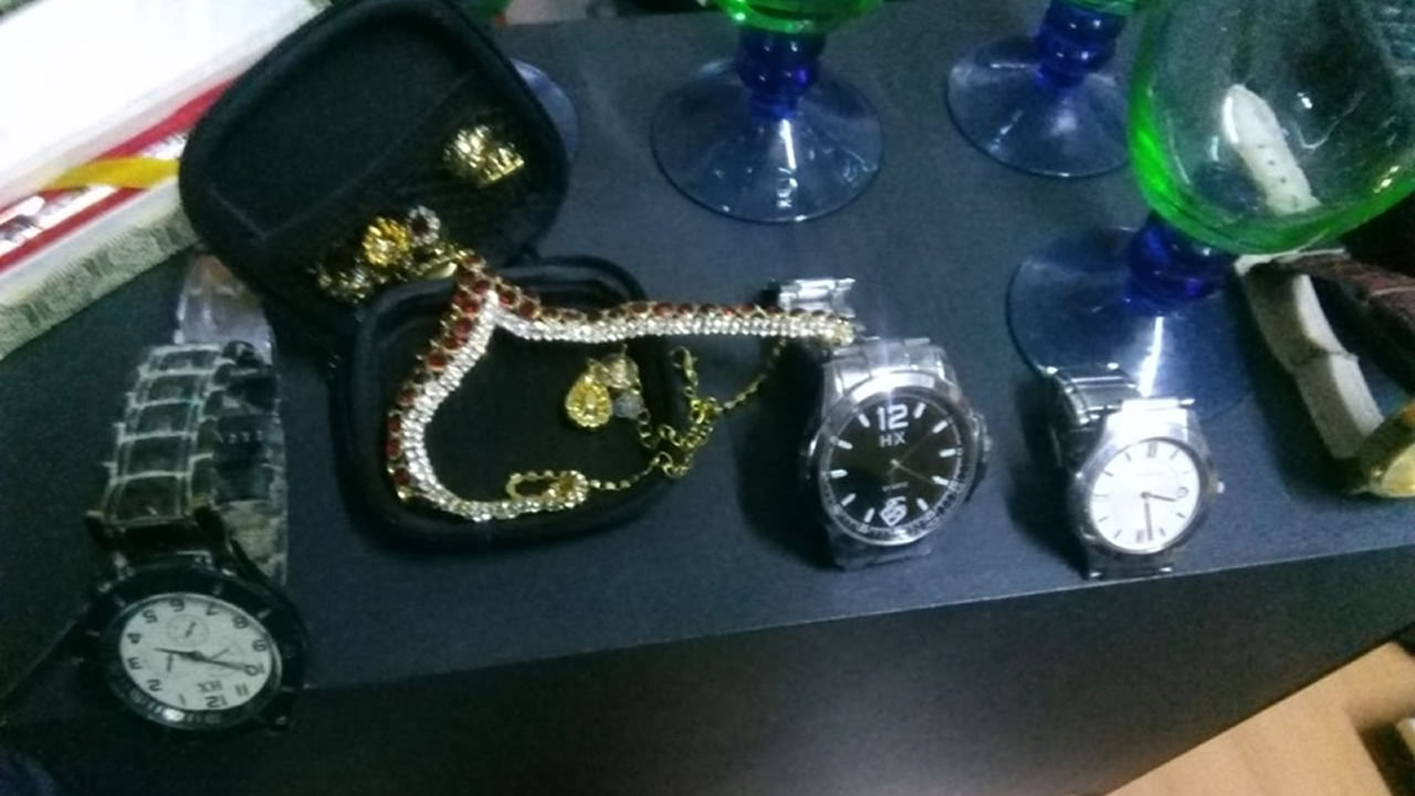 Les objets volés retrouvés.