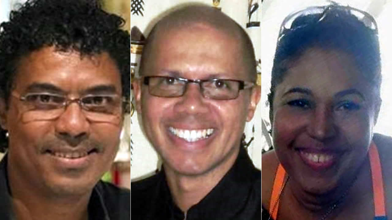 Gilbert Veerasamy, Michel Vieillesse et Deny L’Olive-François.