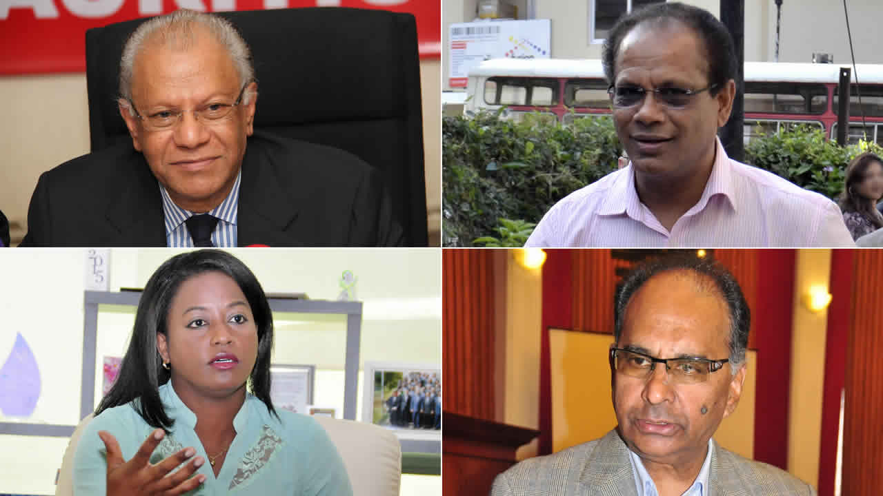 Navin Ramgoolam, Ajay Gunness, Aurore Perraud et Alan Ganoo