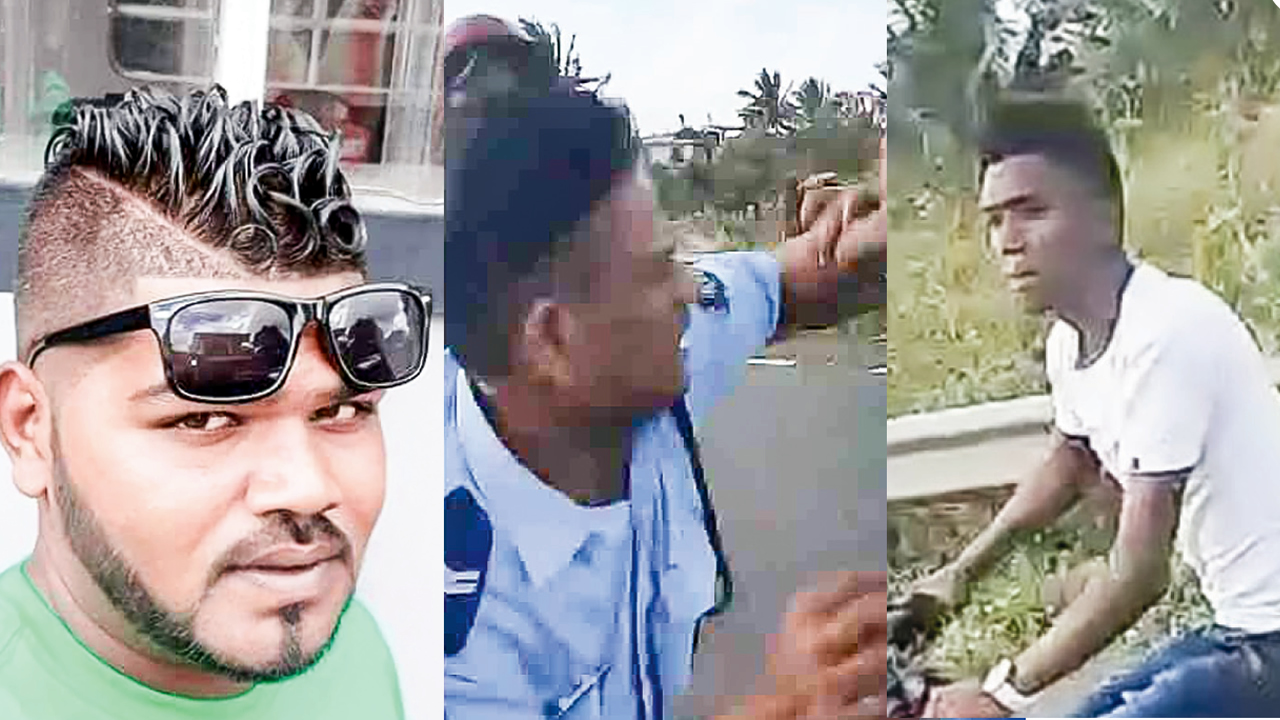 Ardarsh Gokhul, le caporal Choollun et Farhaan Nobeebux