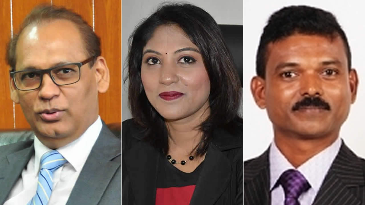 Mahen Seeruttun, Anishta Babooram et Dave Kissoondoyal.