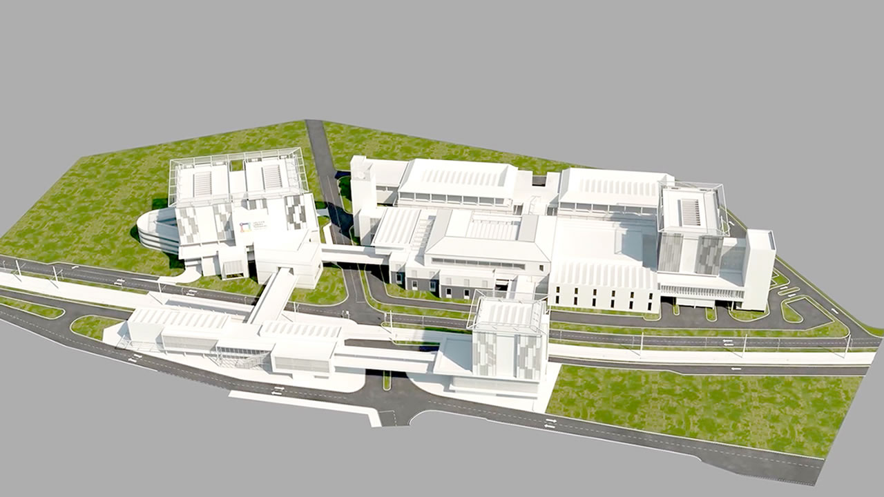 Maquette du terminal urbain que le consortium Laxmanbhai/ Manser Saxon avait proposée, mais qui n’a pu aller de l’avant.