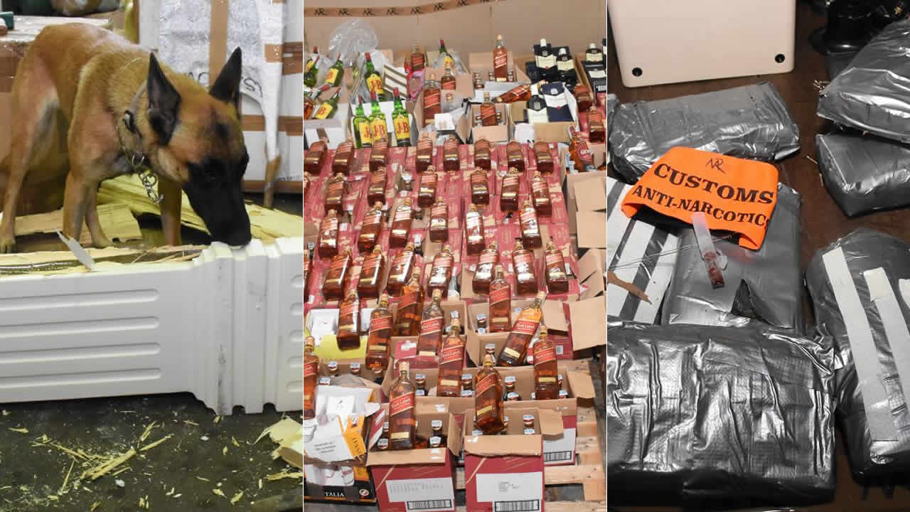 30,5 kg de haschich et 1 003 bouteilles