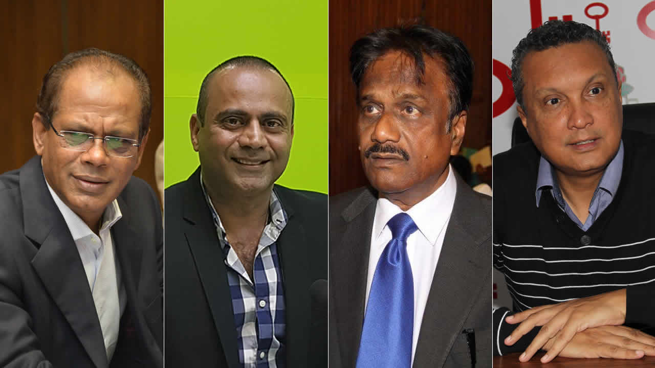 Ajay Gunness, Bobby Hurreeram, Mahmad Khodabaccus et Patrick Assirvaden.