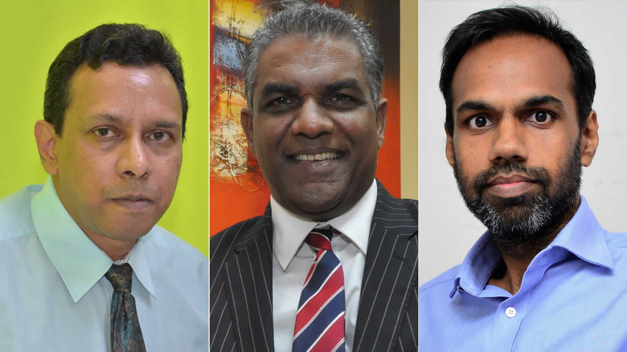 Rajen Bablee, Dev Erriah et Arvin Halkhoree.