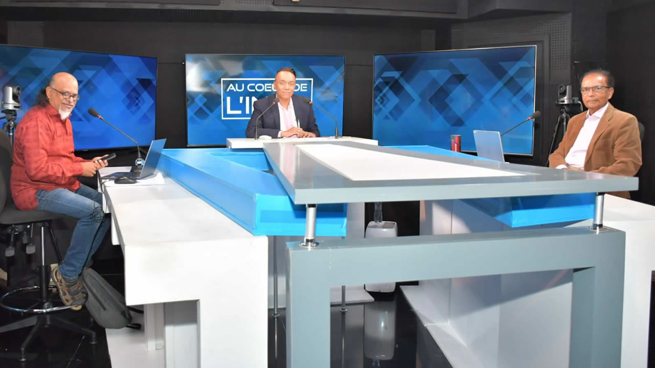 Jean Luc Emile a reçu Ashok Subron et Milan Meetarbhan notamment  sur le plateau d’Au Coeur de l’Info hier.