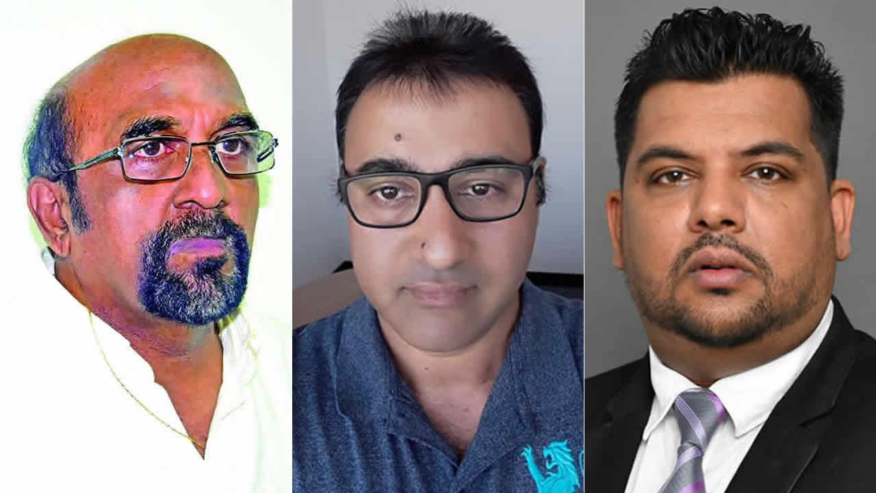 Dr Tulsidas Naraidoo, Vineet Jugessur et Sanjay Matadeen