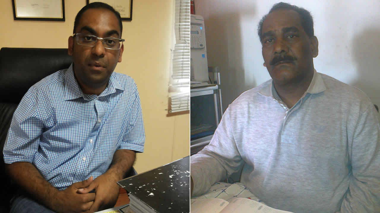 Rambassun Sewpal et Gérard Uckoor.