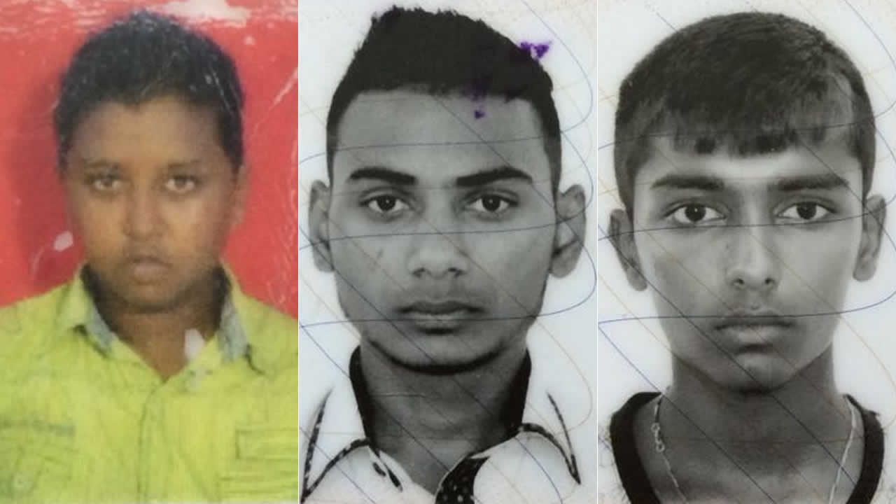 Aniketh, Akhilesh et Rohan.