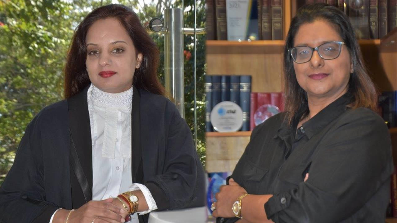 De gauche à droite - Me Reena Ramdin et Me Lovena Sowkhee