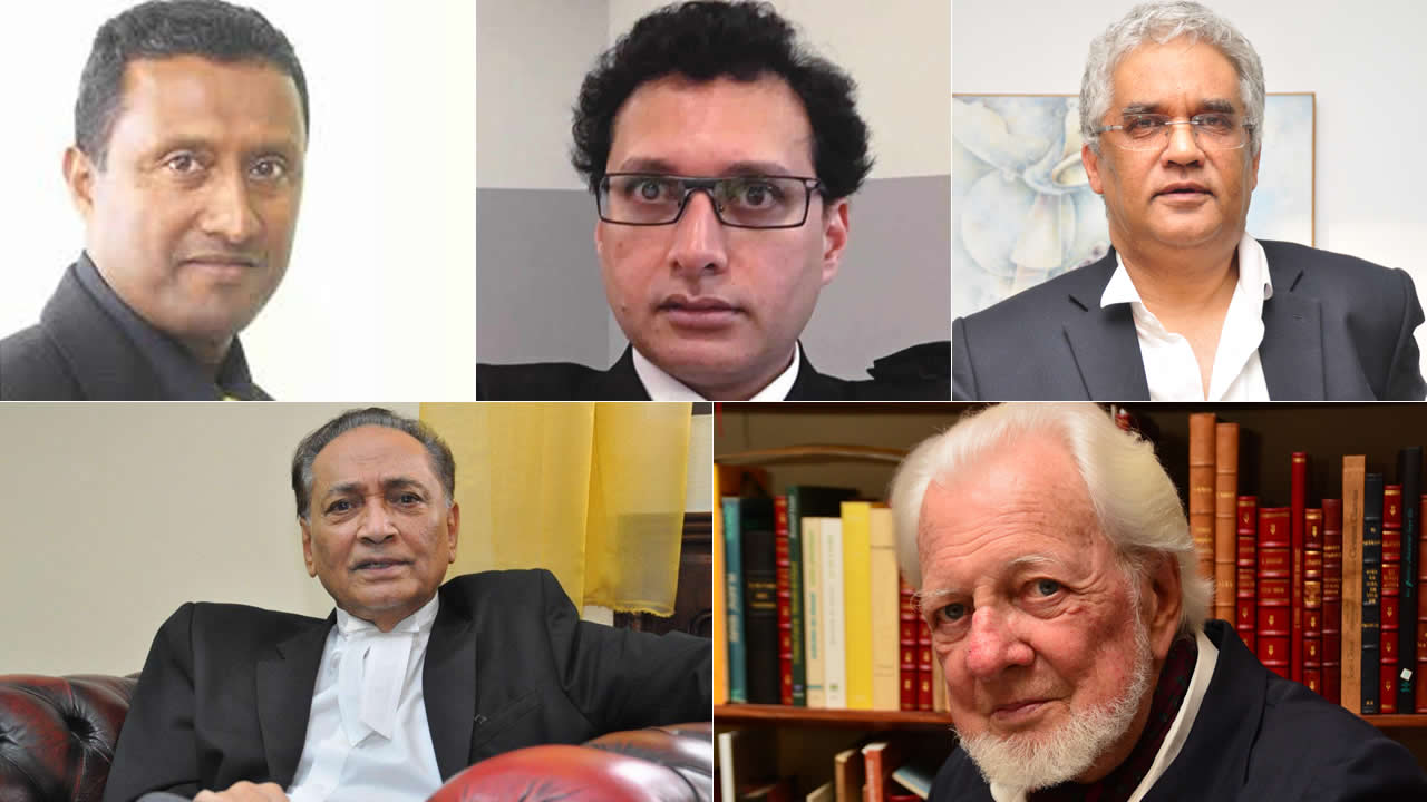 Kishore Pertab, Parvez Dookhy, Rama Valayden, Yousuf Mohamed. et Raymond d’Unienville.