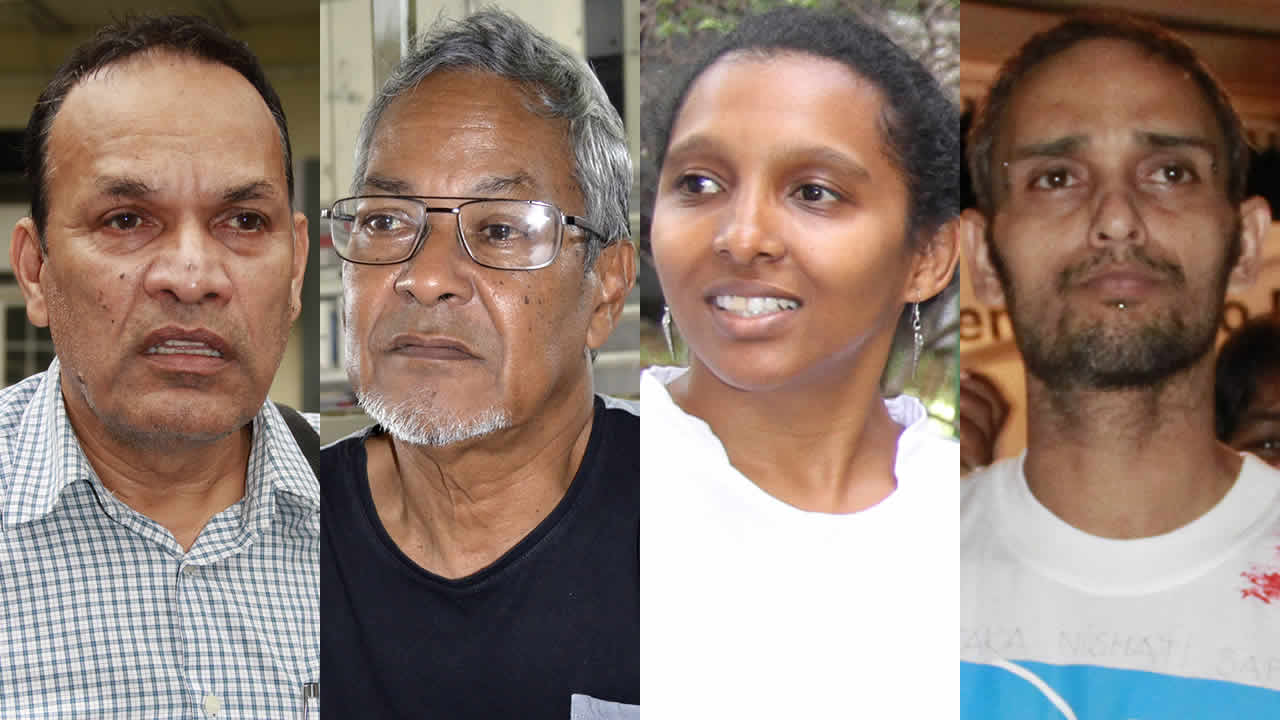 Dr Raja Madhewoo, Jack Bizlall, Aicha Soogree et Jeff Lingaya