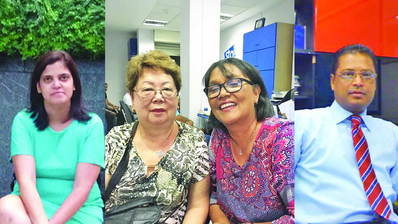 Annick Rivaud, Marie-Louise Chang, Catherine Grenade et Kishan Daby.