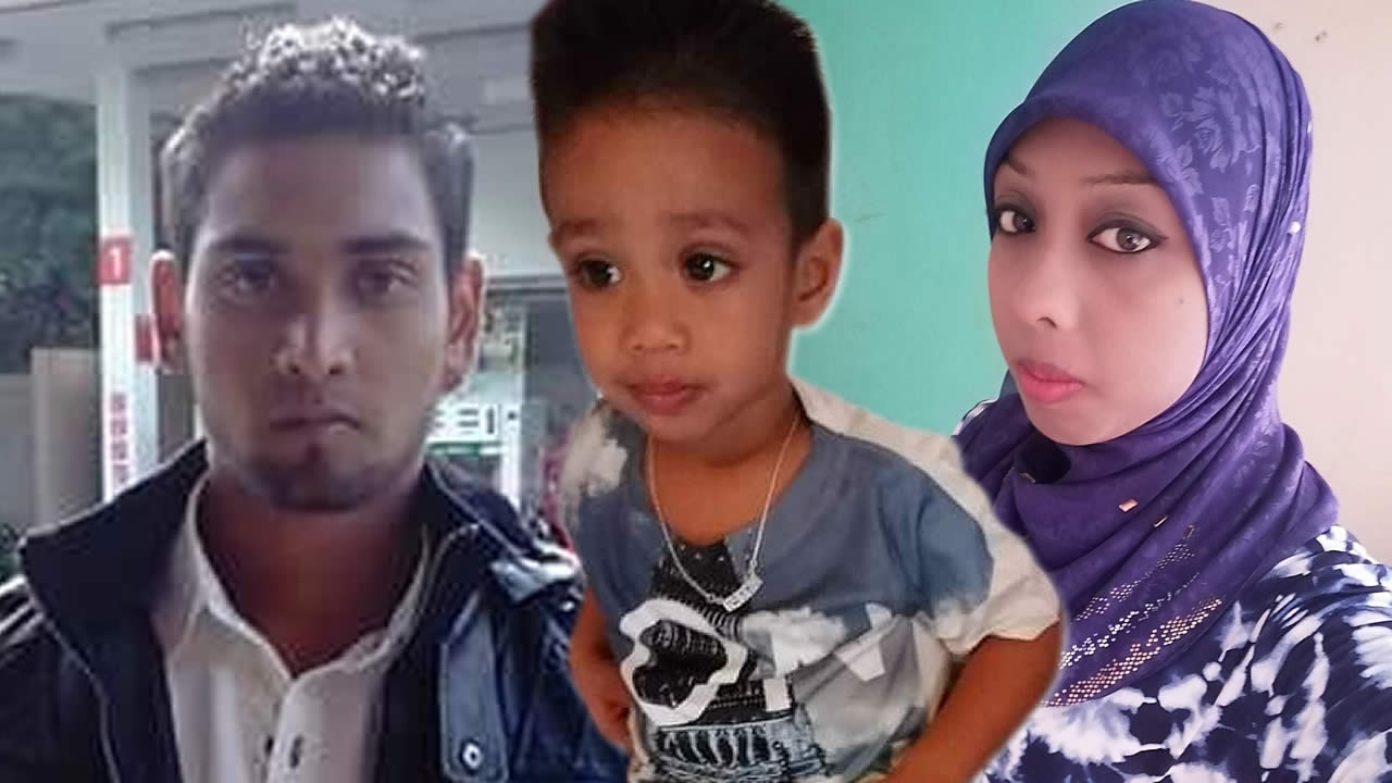Le petit Ayaan entourré de sa mère et de son beau-père