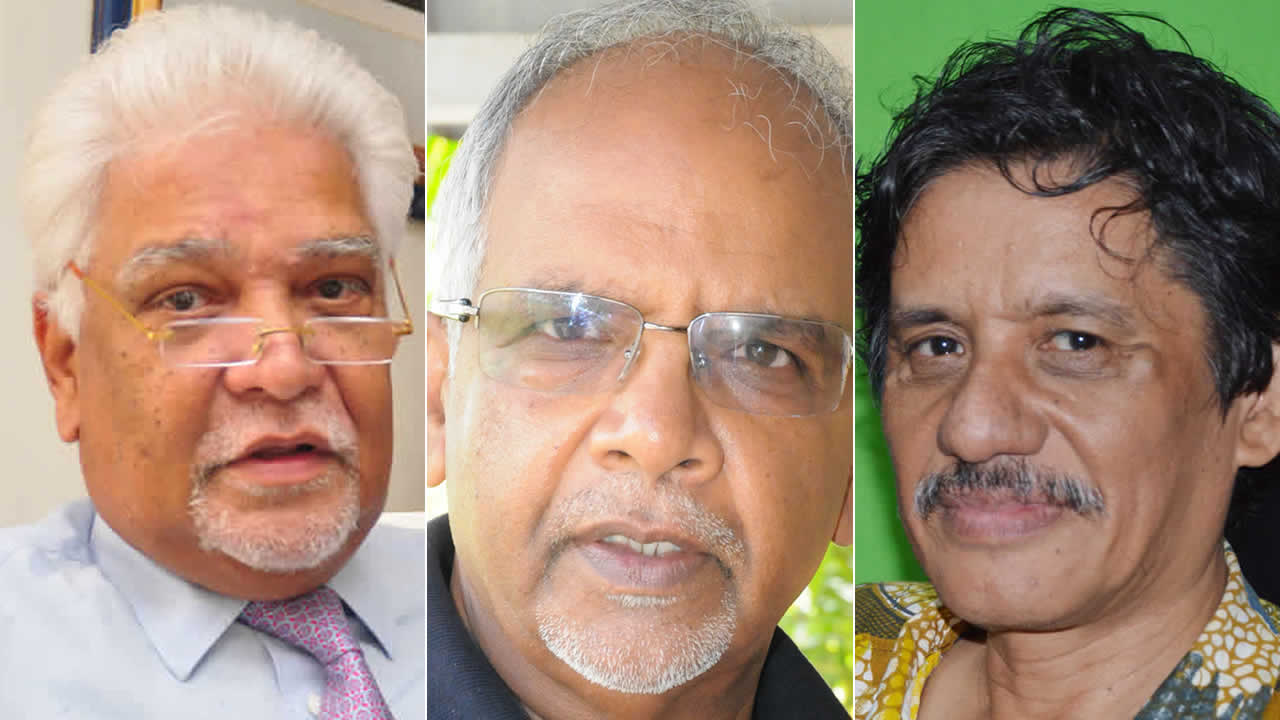 Jean claude de l éstrac, dharam gokhool et jocelyn chan low