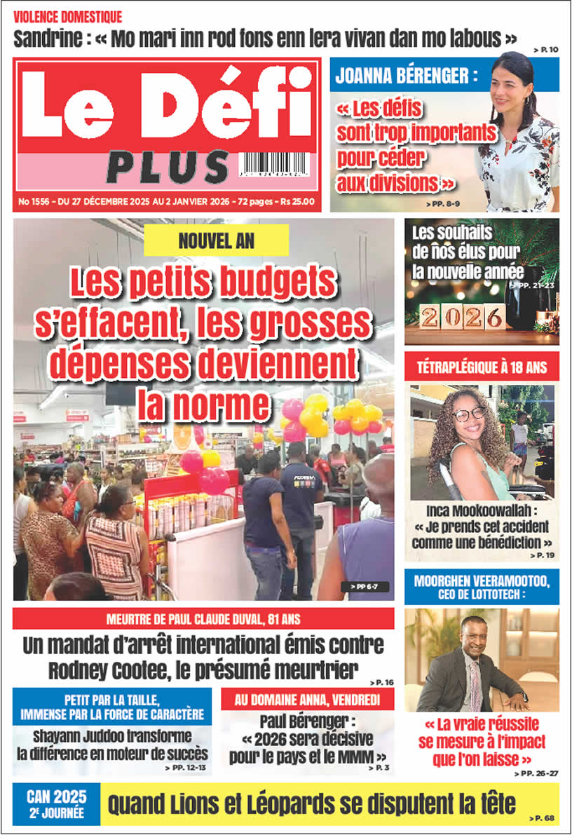 Voici la Une du Defi Plus