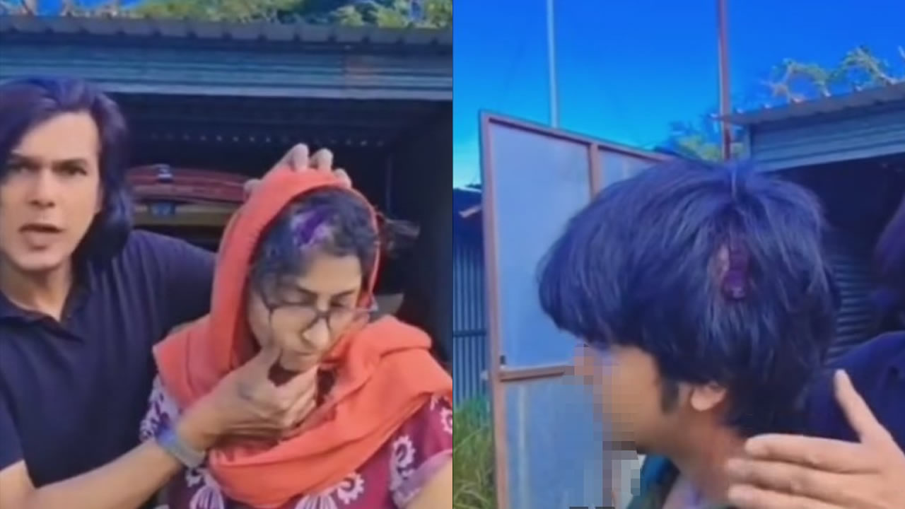 Le commerçant Nagiv Khan Acoheea montrant les blessures subies par son épouse. Son fils a aussi été agressé lors de cette attaque  à main armée.