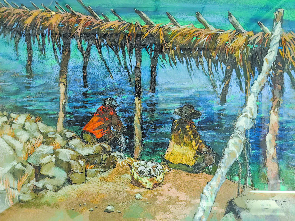 Des pêcheurs en action, à mains nues.