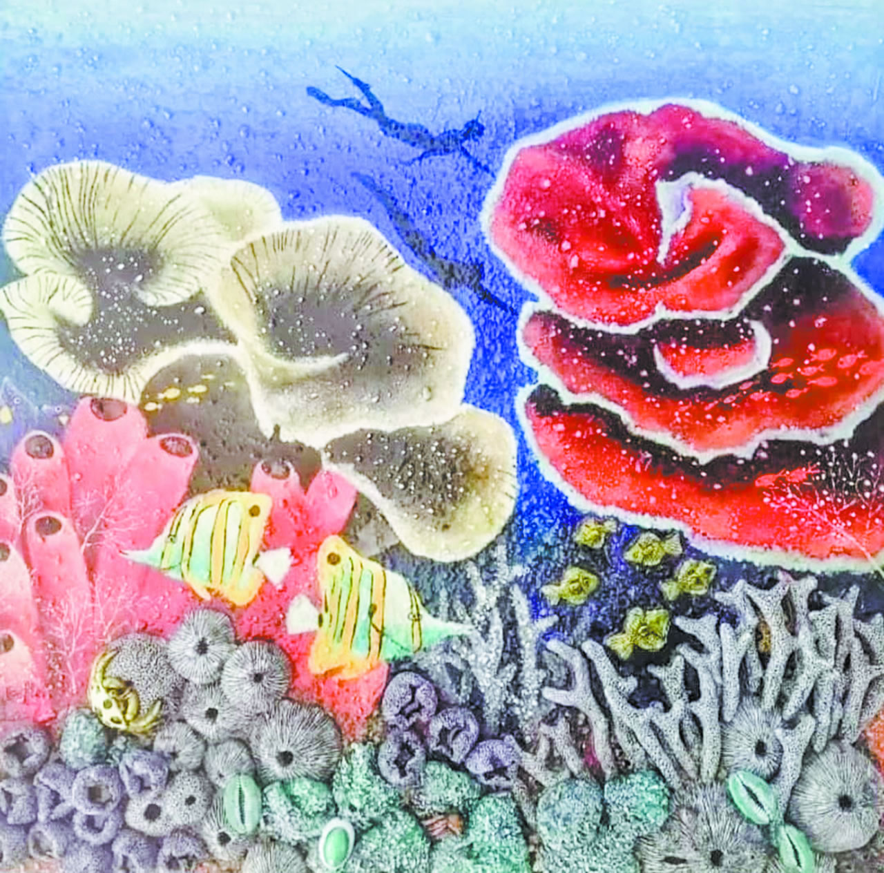 Il s’agit de coraux sculptés en terre cuite à la main par l’artiste Jean-Yves L’Onflé.