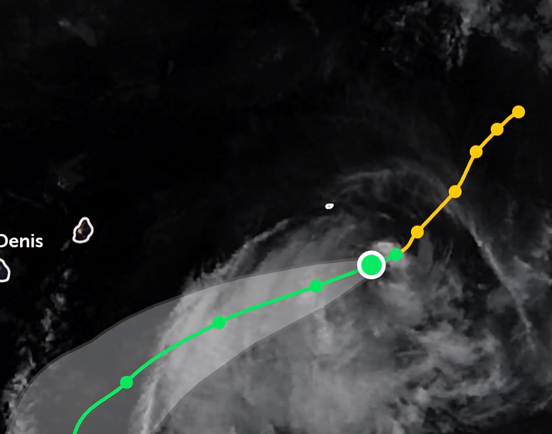 Trajection du cyclone tropical Dudzai
