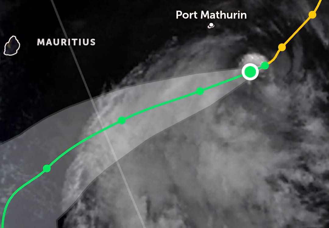 Trajection du cyclone tropical Dudzai