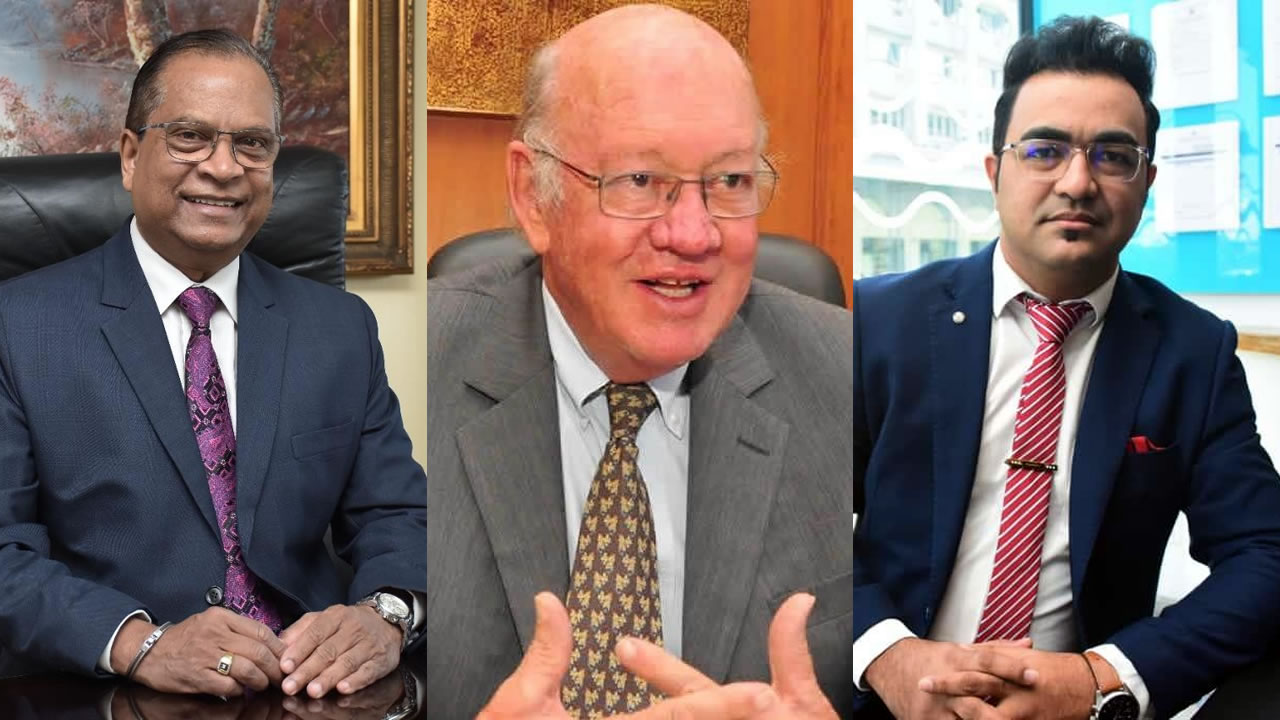 Clensy Appavoo, François de Grivel  et Tahir Wahab.