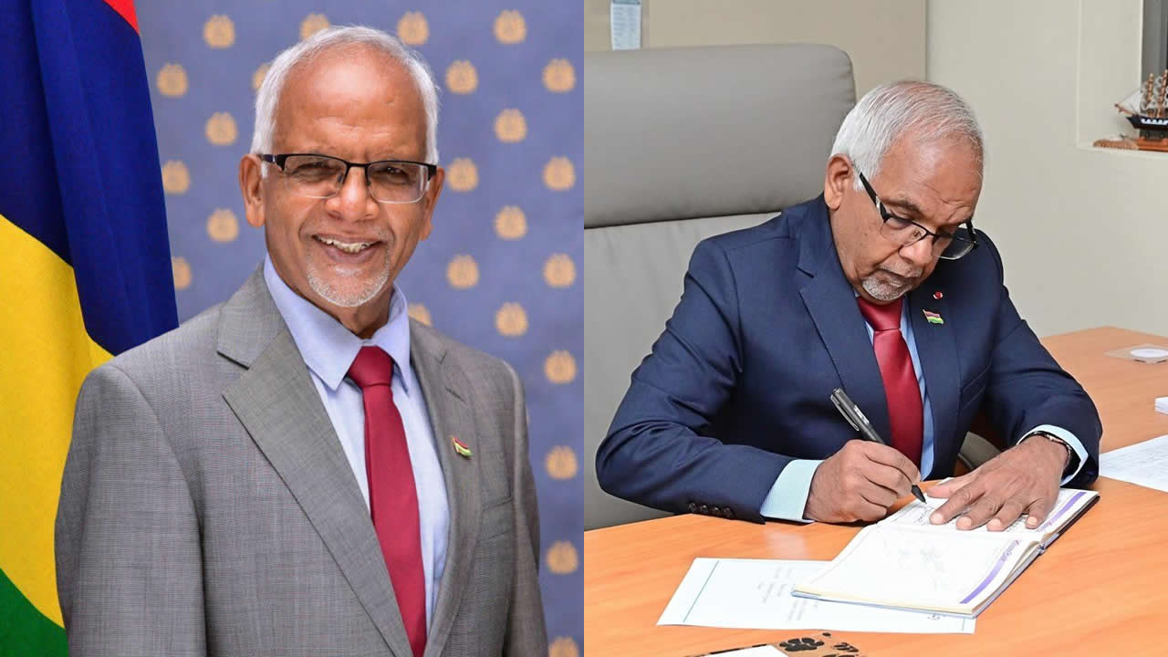 Le Président de la République, S.E. Dharambeer Gokhool.