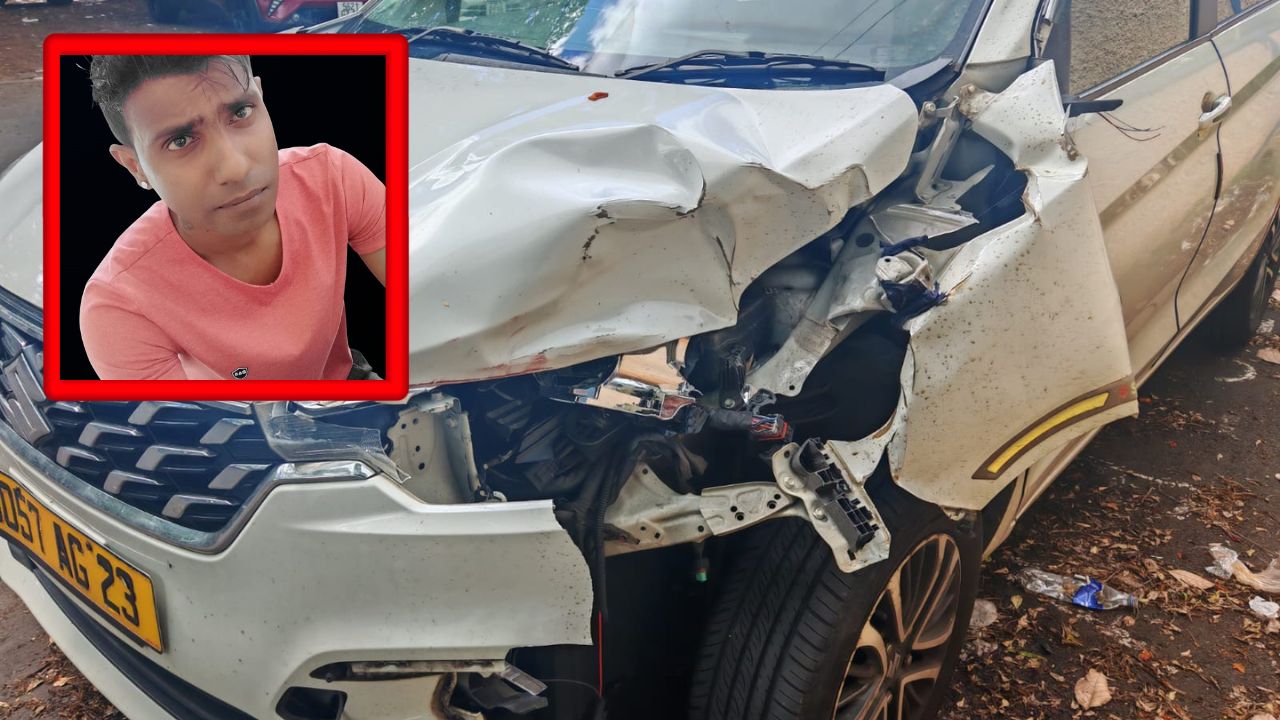 Kailash Mokram et la voiture accidentée 110126