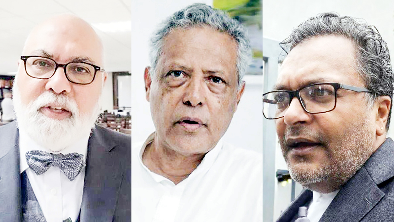 Me Anwar Moollan, Me Antoine Domingue et Sacheen Boodhoo.