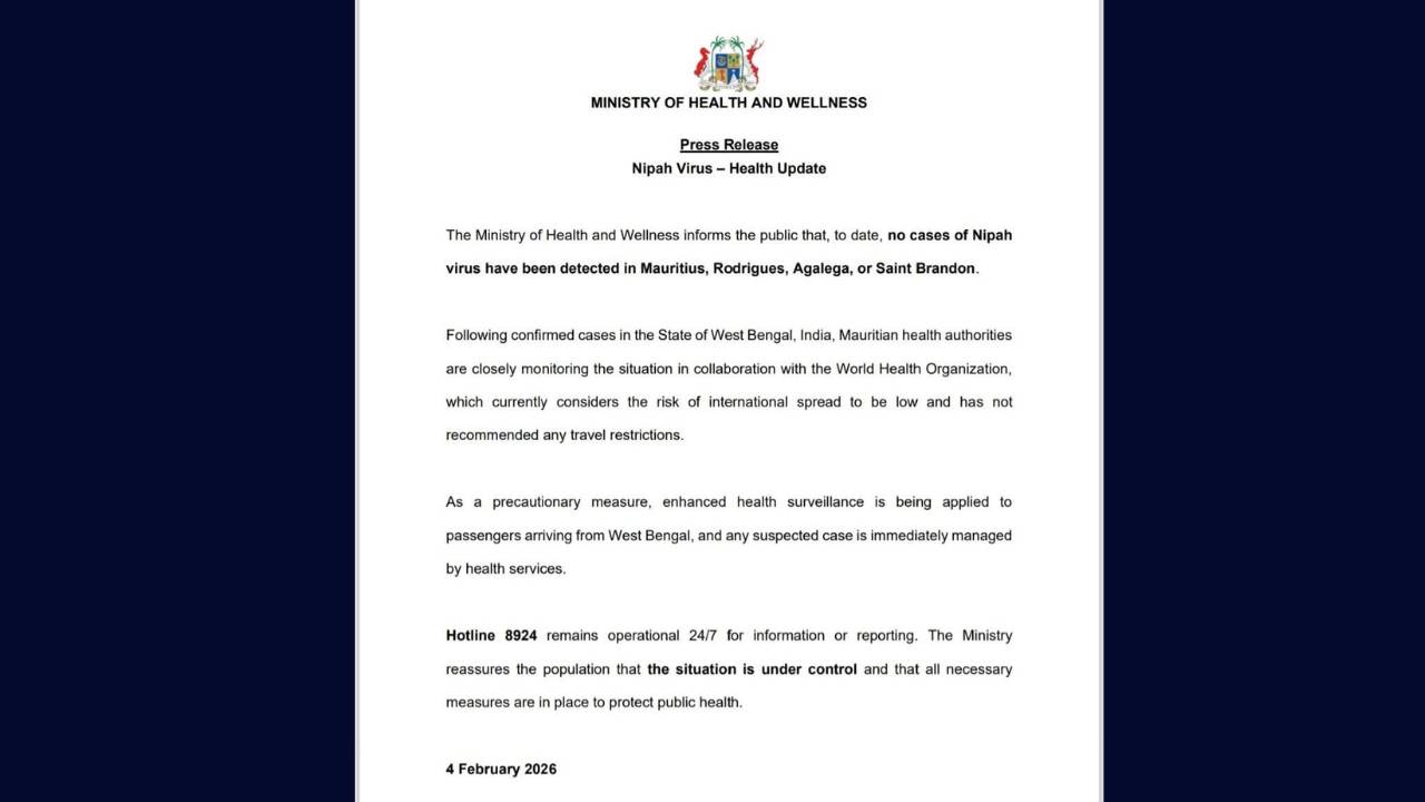 Nipah : aucun cas détecté à Maurice, mais la vigilance reste de mise