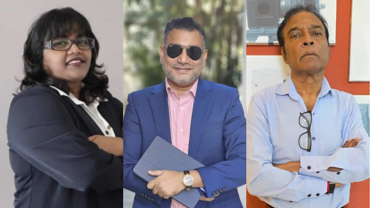 Priscilla Sadien, Manouraj Gungea et Pradeep Daby