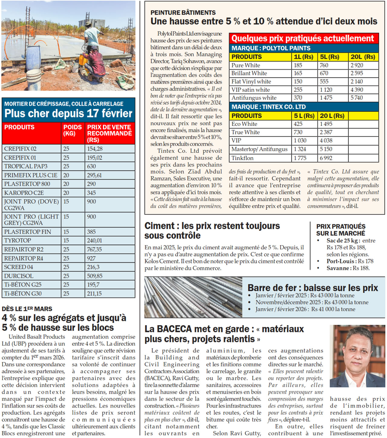 matériaux de construction