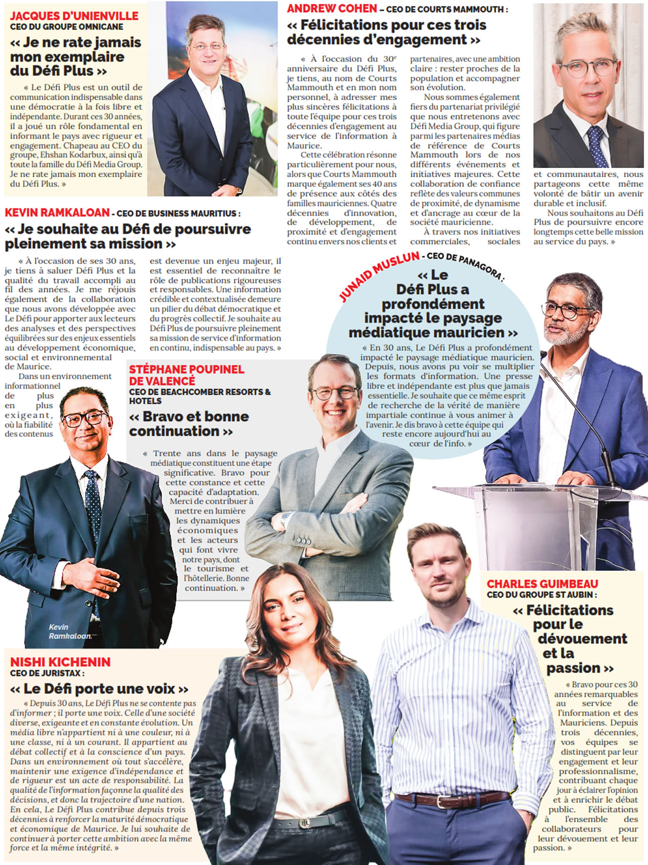 témoignage des leaders