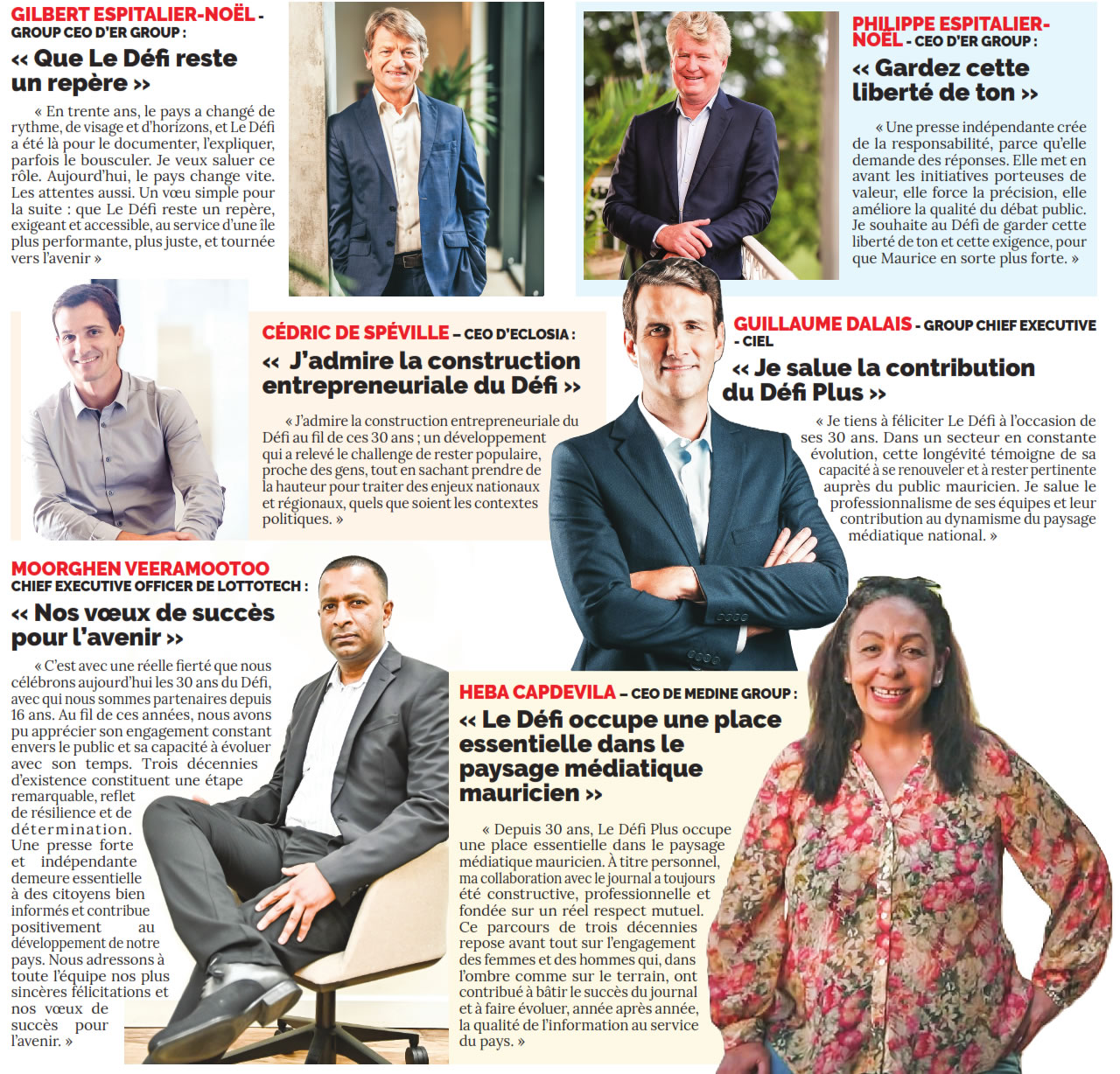 témoignage des leaders