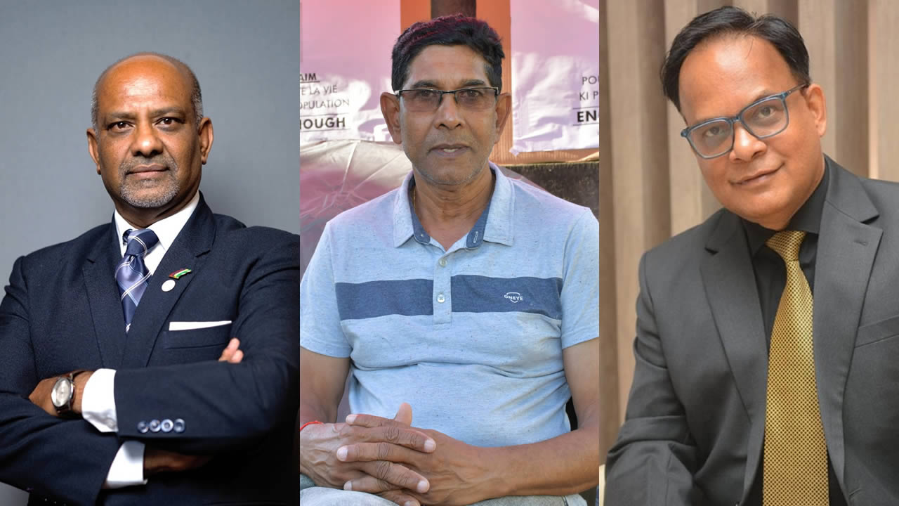 Suraj Ray, Dana Chenghen et Geerish Bucktowonsingh.