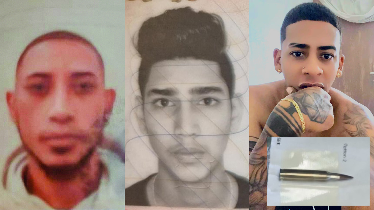 Les trois suspects écroués, Aldric Vincent Boodoo, Satyam Gitesh Samnath et Laval Mervin Dupré. Une des balles attachées  à la lettre de menace.