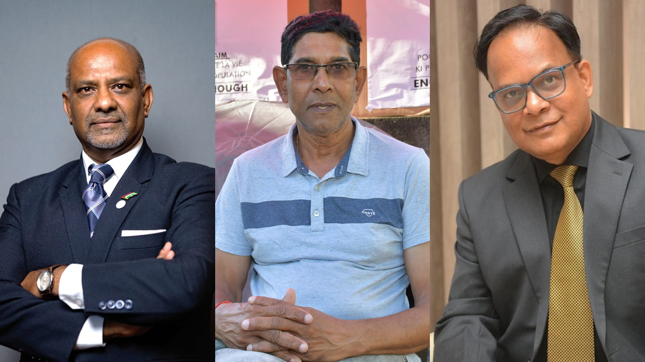 Suraj Ray, Dana Chenghen et Geerish Bucktowonsingh.