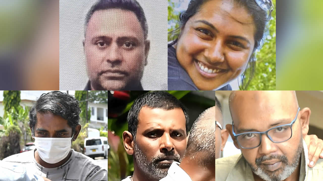 Le Dr Arvind Parmanand Ramchurn continue à clamer son innocence. Yogeshwaree Bhunjun toujours portée manquante. Les trois suspects lors de leur comparution en cour lundi, Mamade Imteaze Peeroo, Khalif Ul Ahmad Raffick et Fadhil Dulloo.