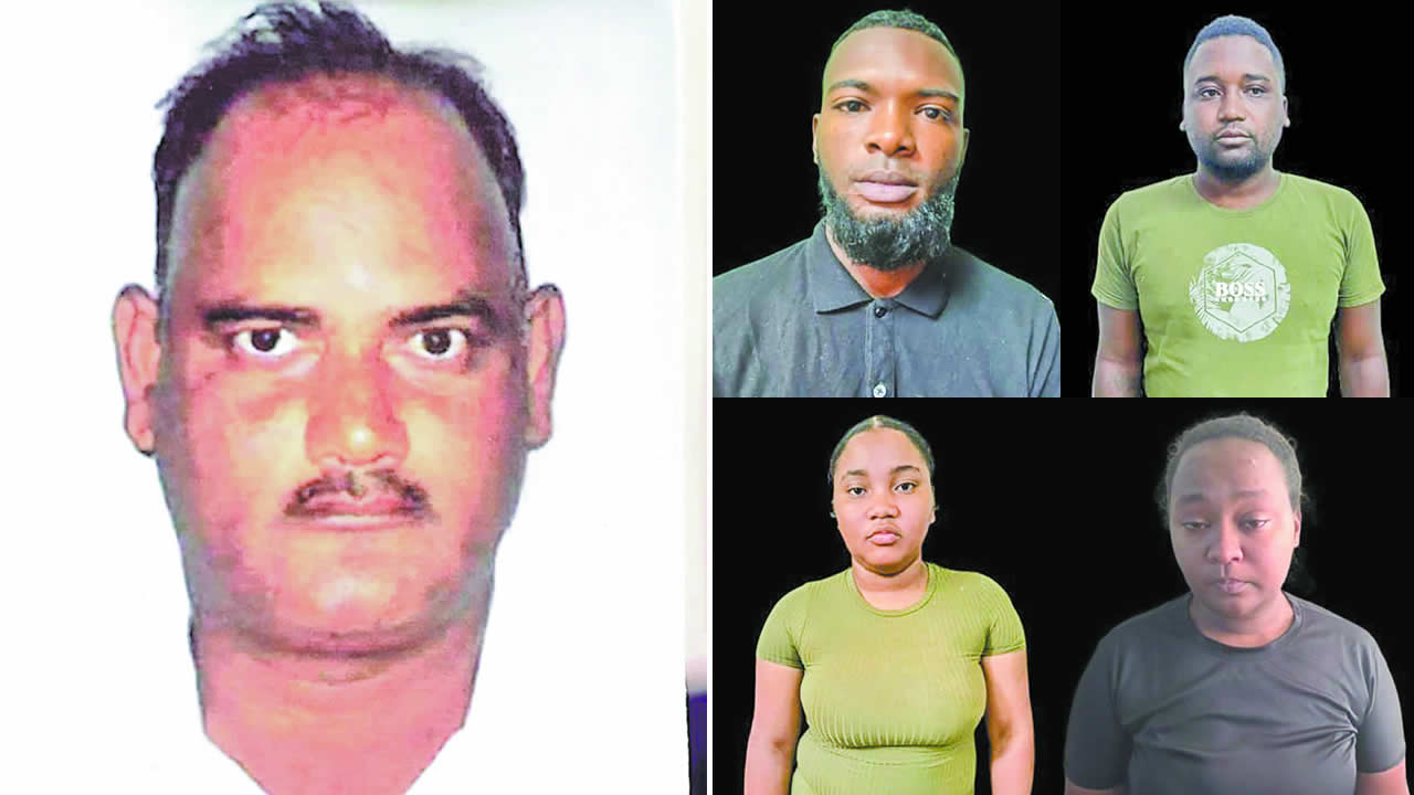 Vijay Ramrad, qui exerçait comme éboueur, a succombé le 15 avril à l’hôpital SAJ. (En haut, de g. à dr.) Jean Lorenzo Sansoucis, Raphael Cazy Charlot, ainsi que (en bas, de g. à dr.) Atena Vacoa et Manuella Sansoucis Romeo ont été interpellés.